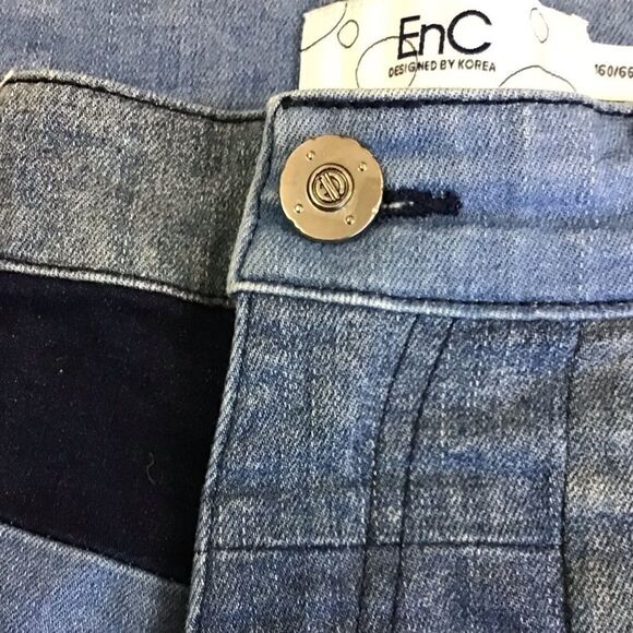 ENC Designed in Korea Patchwork Denim Mini Skirt - Picture 3 of 8